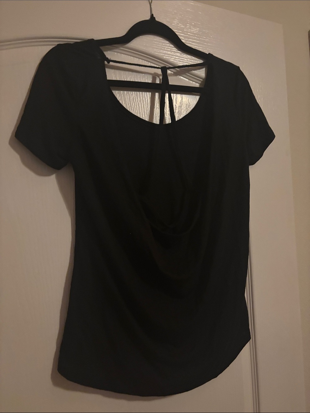 Classic Black Women's Drape-Back Top